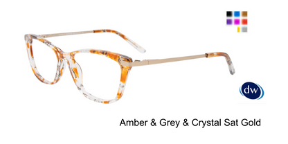 Amber  Grey Crystal Sat Gold