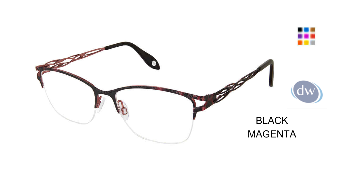 FYSH F-3710 Eyeglasses Black Magenta