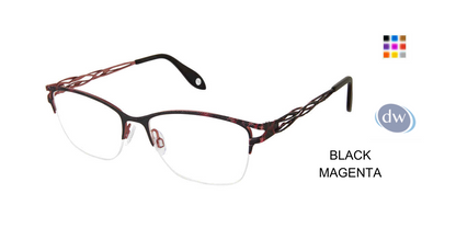FYSH F-3710 Eyeglasses Black Magenta