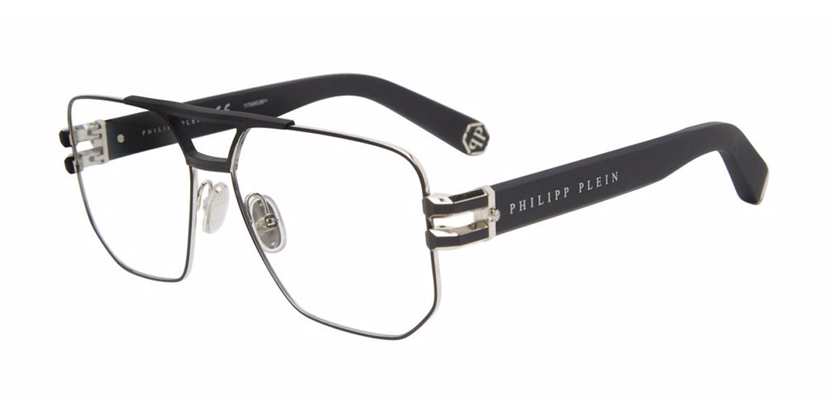 Black Philipp Plein VPP022M Eyeglasses.