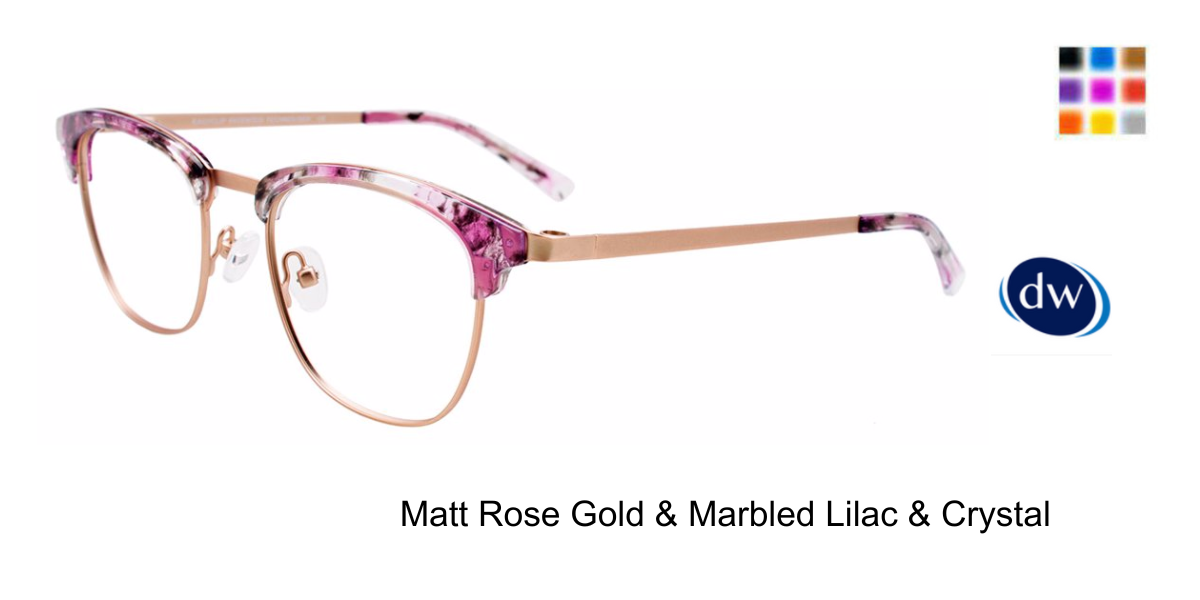Matt Rose Gold Marbled Lilac Crystal
