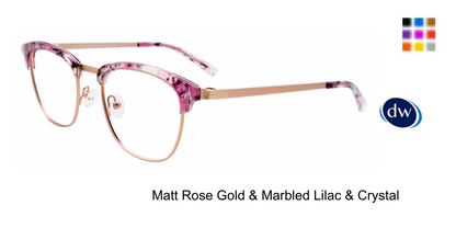 Matt Rose Gold Marbled Lilac Crystal