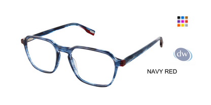EVATIK E-9248 Eyeglasses Navy Red