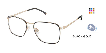 EVATIK E-9222 Eyeglasses BLACK GOLD