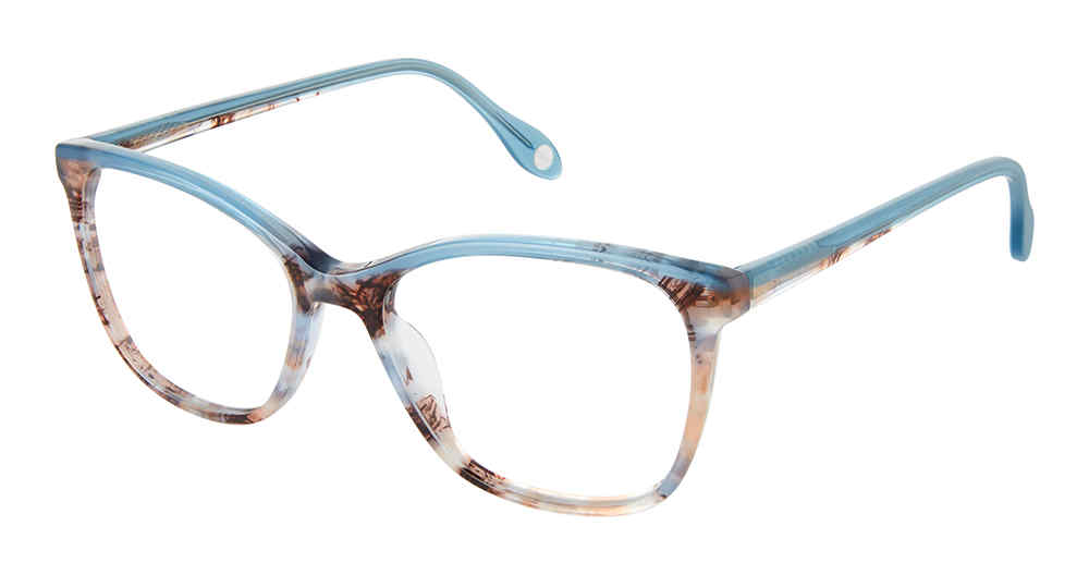 FYSH F-3722 Eyeglasses Ice Blue Rosewood