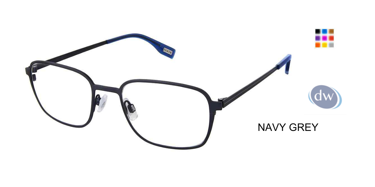 EVATIK E-9246 Eyeglasses NAVY GREY