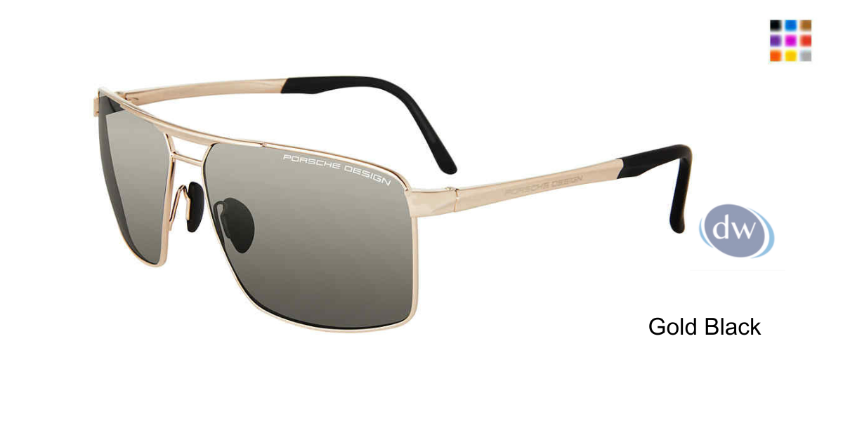 PORSCHE DESIGN P8918 Sunglasses Gold Black