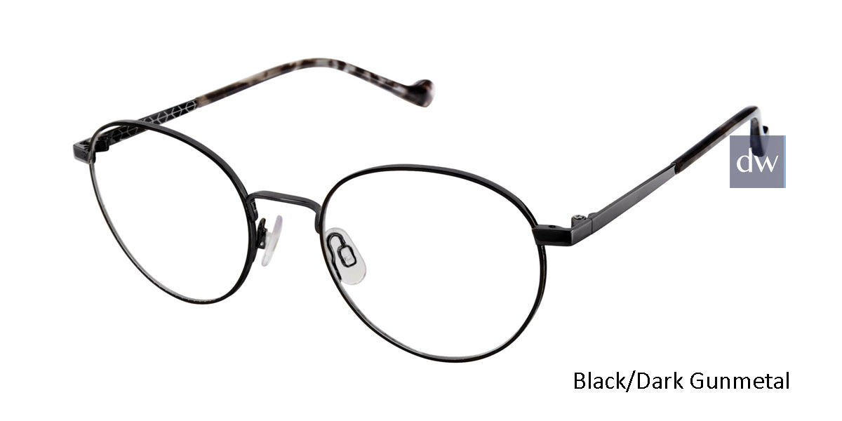 Black/Dark Gunmetal Mini 742010 Eyeglasses.