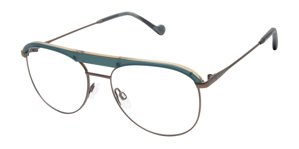 Dark Gunmetal/Olive Mini 764010 Eyeglasses.