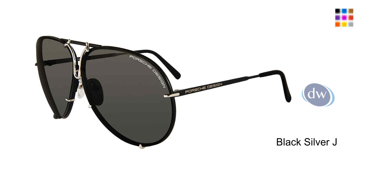 PORSCH DESIGN P8478 Sunglasses Black Silver J