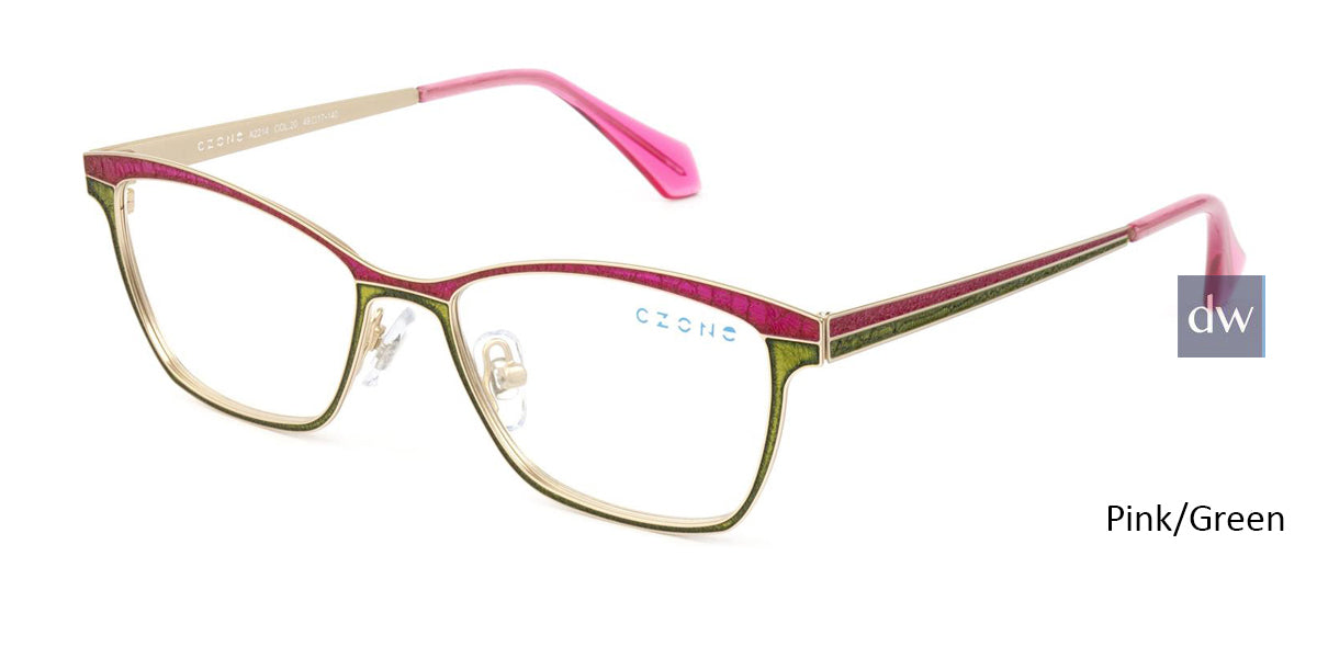 Pink/Green C-Zone A2214 Eyeglasses - Teenager