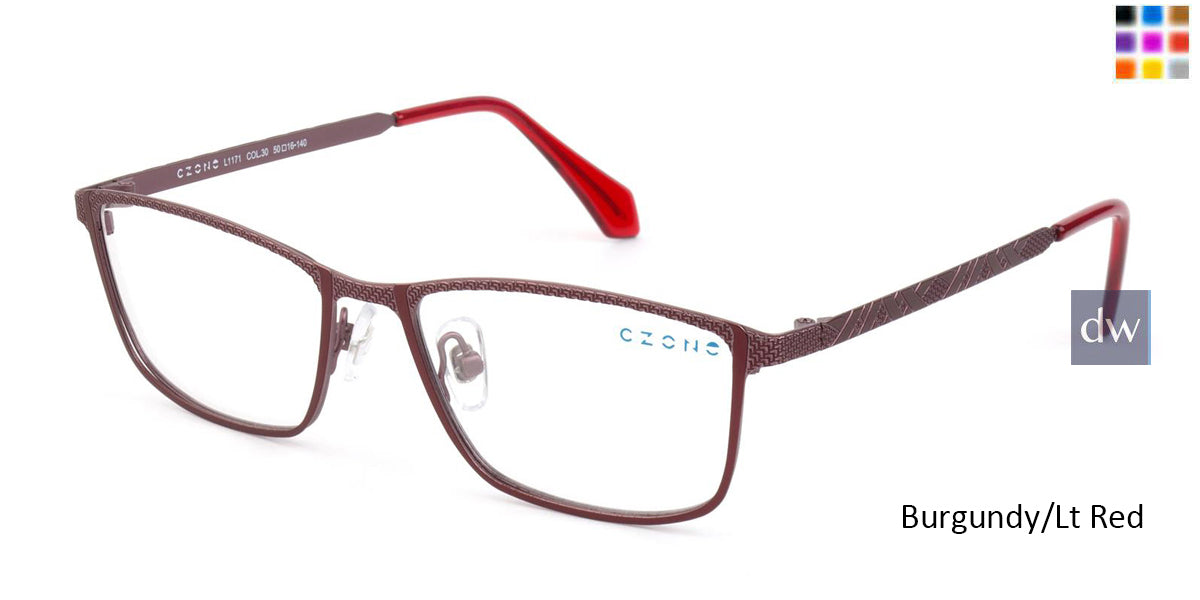 Burgundy/Lt Red C-Zone L1171 Eyeglasses.