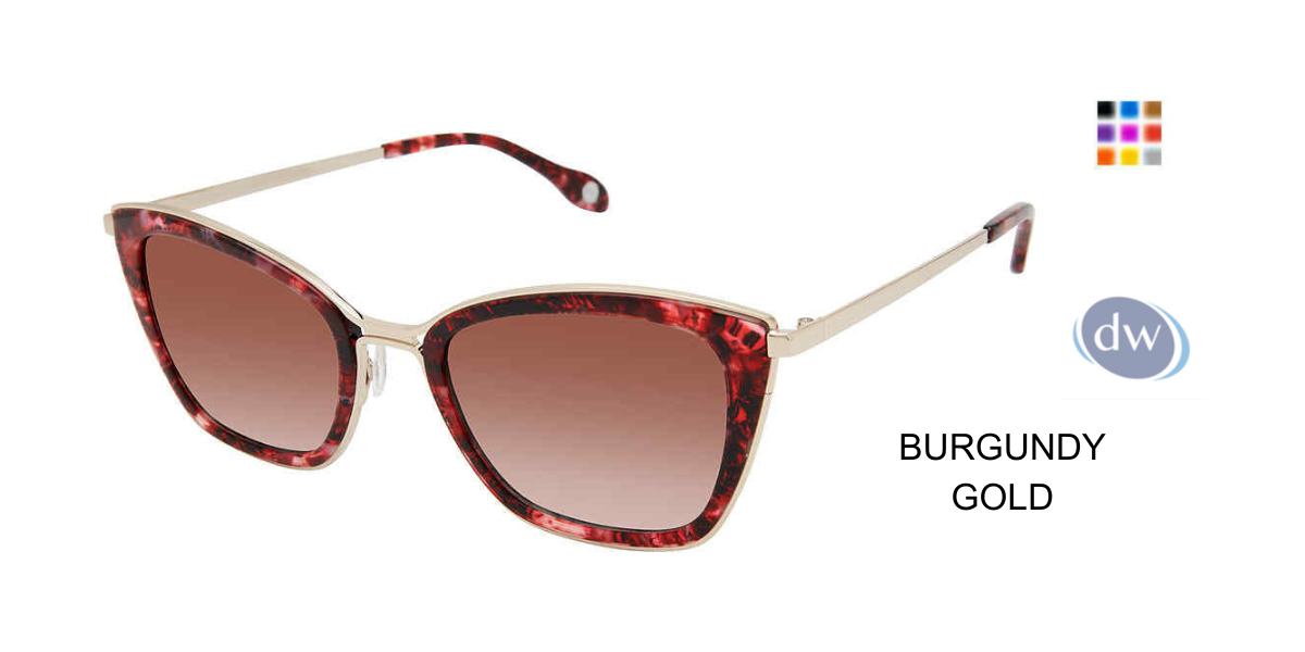FYSH F-2069 Sunglasses Burgundy Gold