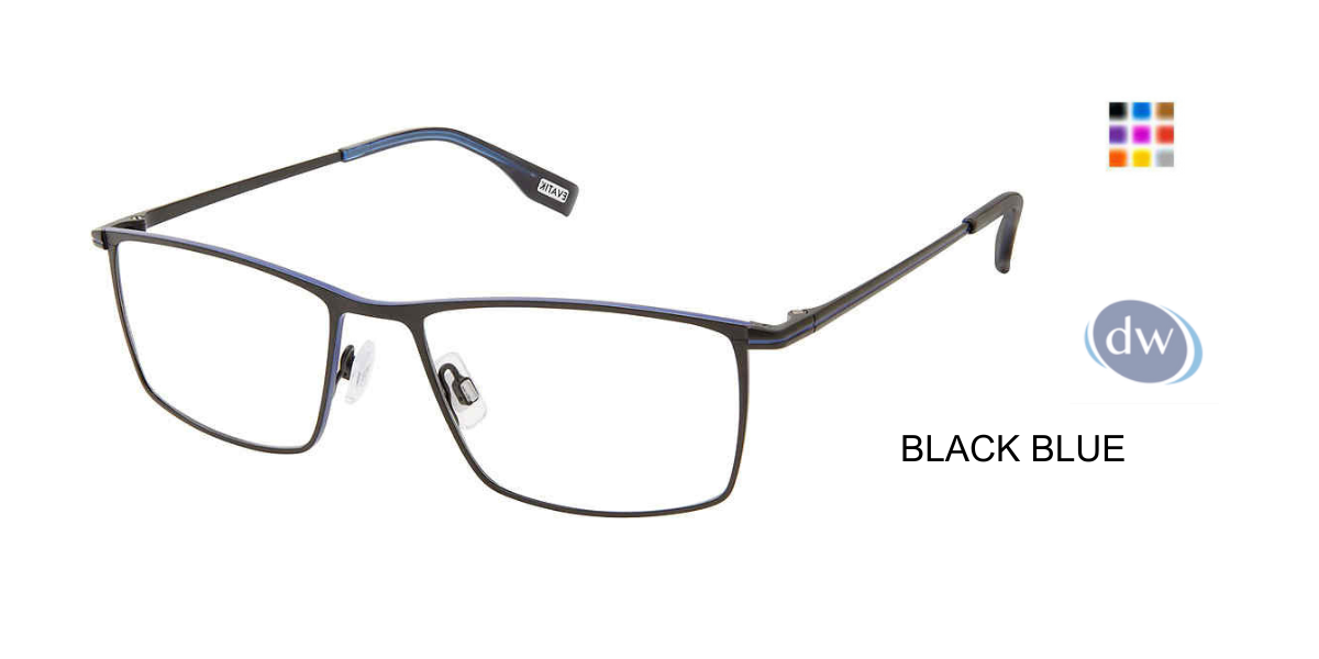 Evatik E-9231 Eyeglasses BLACK BLUE