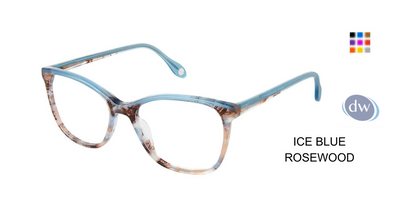 FYSH F-3722 Eyeglasses Ice Blue Rosewood