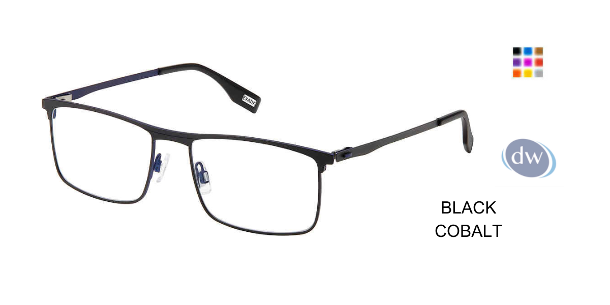 Evatik E-9239 Eyeglasses BLACK COBALT