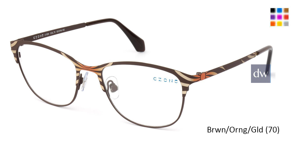 Brown/Orng/Gld (70) C-Zone U1204 Eyeglasses