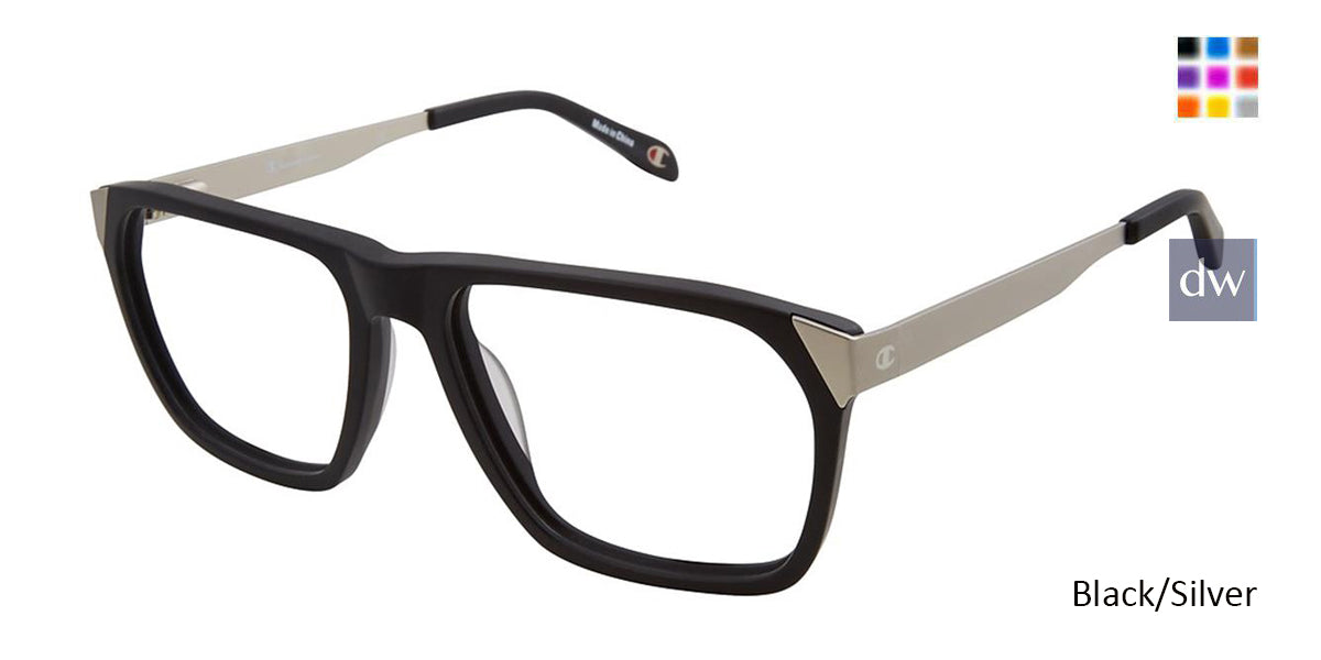 Black/Silver c01 Champion 2025 Eyeglasses.