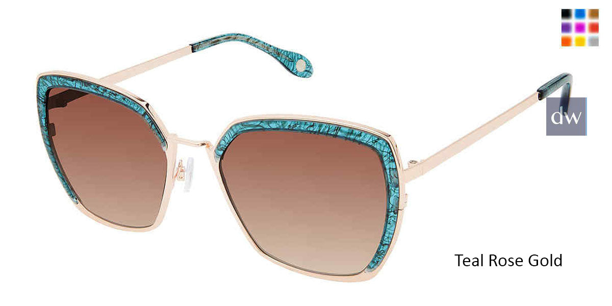 Teal Rose Gold Fysh F-2078 Sunglasses