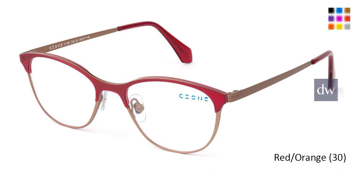Red/Orange (30) C-Zone U1196 Eyeglasses - Teenager