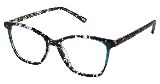 Black Speck Teal Kliik Denmark K-727 Eyeglasses - Teenager