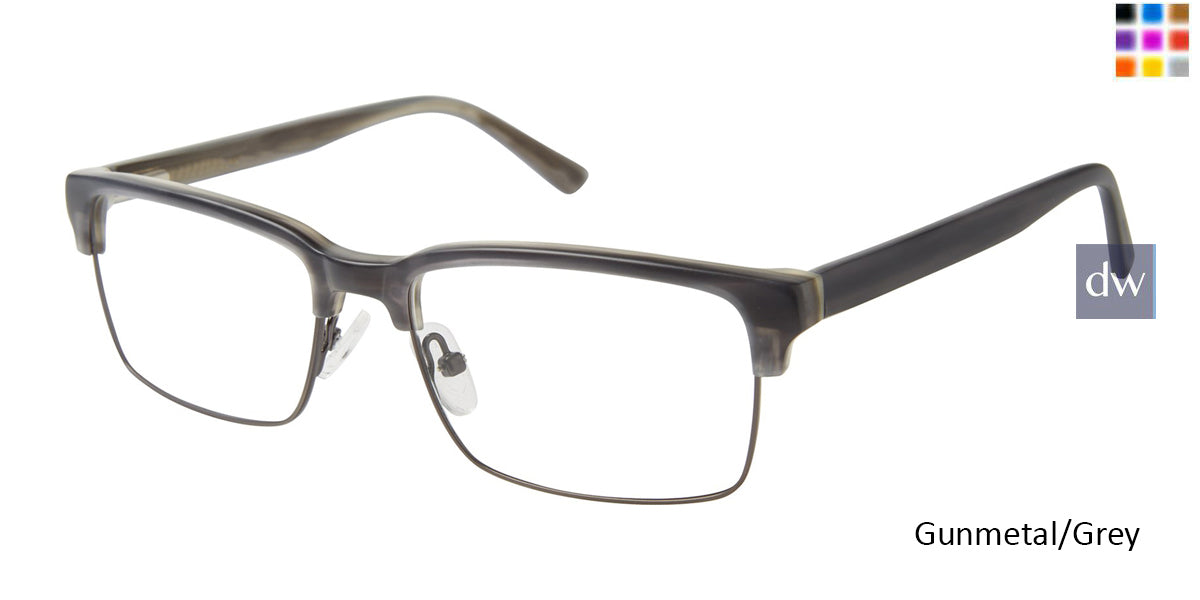 Gunmetal/Grey Geoffrey Beene G434 Eyeglasses.