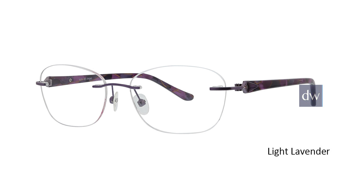 Light Lavender Totally Rimless 257 Solitaire Eyeglasses.