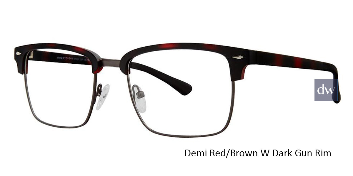 Demi Red/Brown W dark Gun Rim Vivid Collection Vivid 257 Eyeglasses.