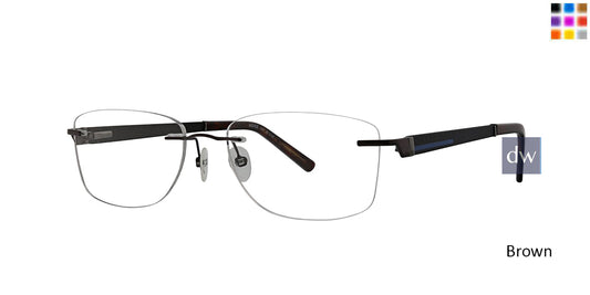 Brown Totally Rimless 262 Rhythm Eyeglasses.