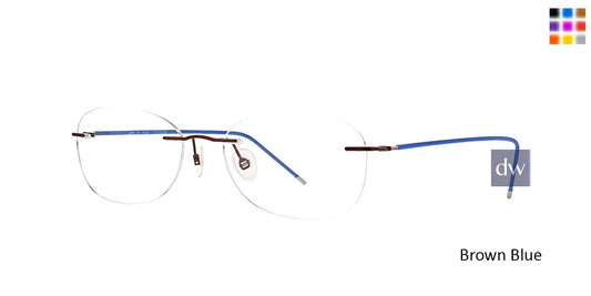 Brown Blue Totally Rimless 274 Velocity Eyeglasses.
