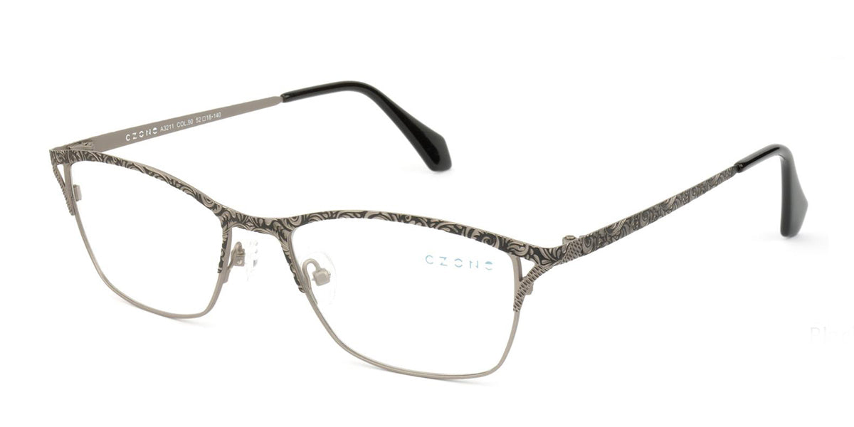 Black/Silver C-Zone A3211 Eyeglasses.