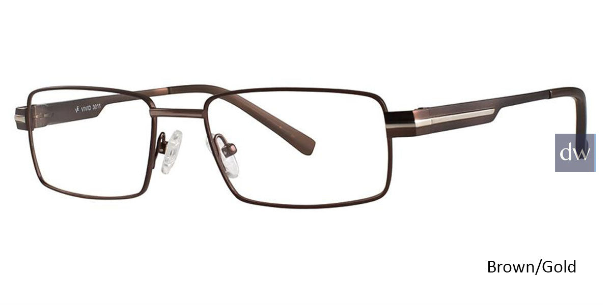 Brown/Gold  Vivid Collection Vivid 3011 Eyeglasses.