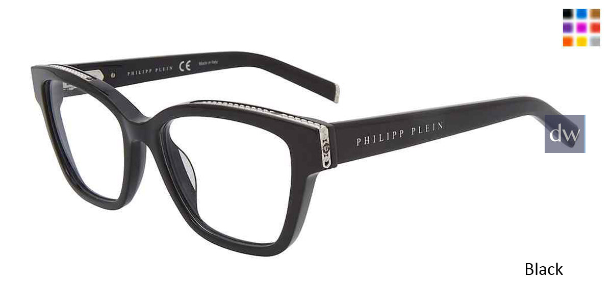 Black Philipp Plein VPP034S Eyeglasses.