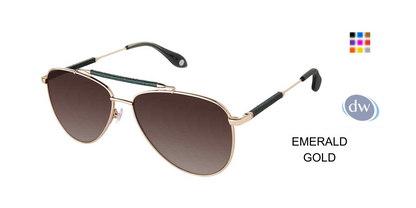 FYSH F-2098 Sunglasses Emerald Gold