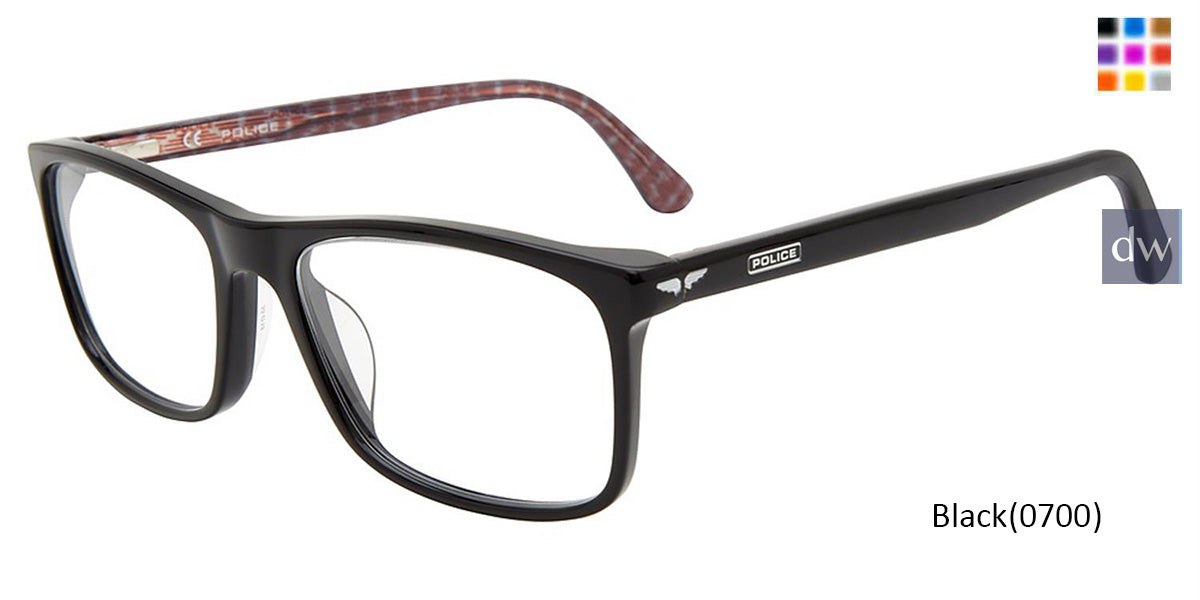 Black (0700) Police VPLD03 Eyeglasses.