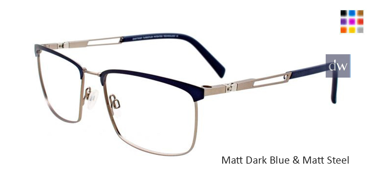 Matt Dark Blue & Matt Steel Clip & Twist CT264 Eyeglasses.