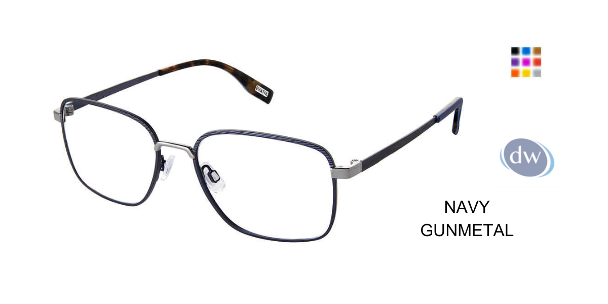 EVATIK E-9254 Eyeglasses Navy Gunmetal