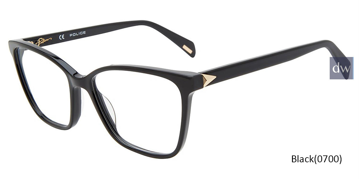 Black (0700) Police VPLD89M Eyeglasses.