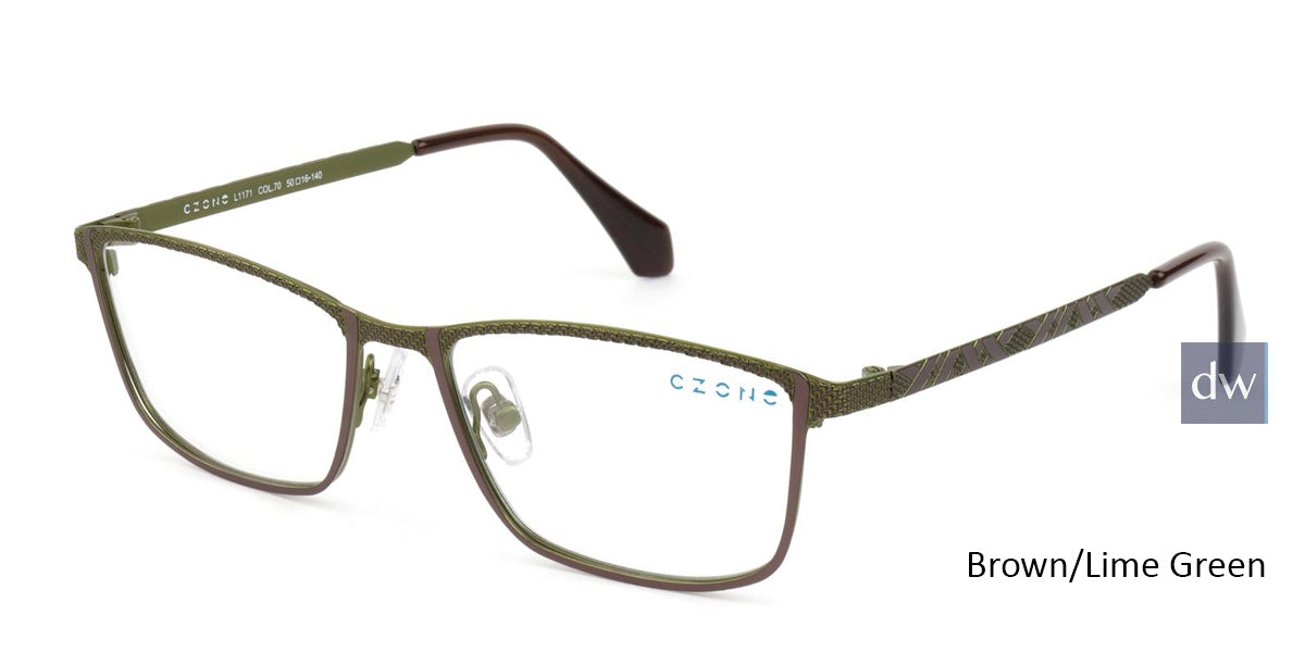 Brown/Lime Green-Zone L1171 Eyeglasses.