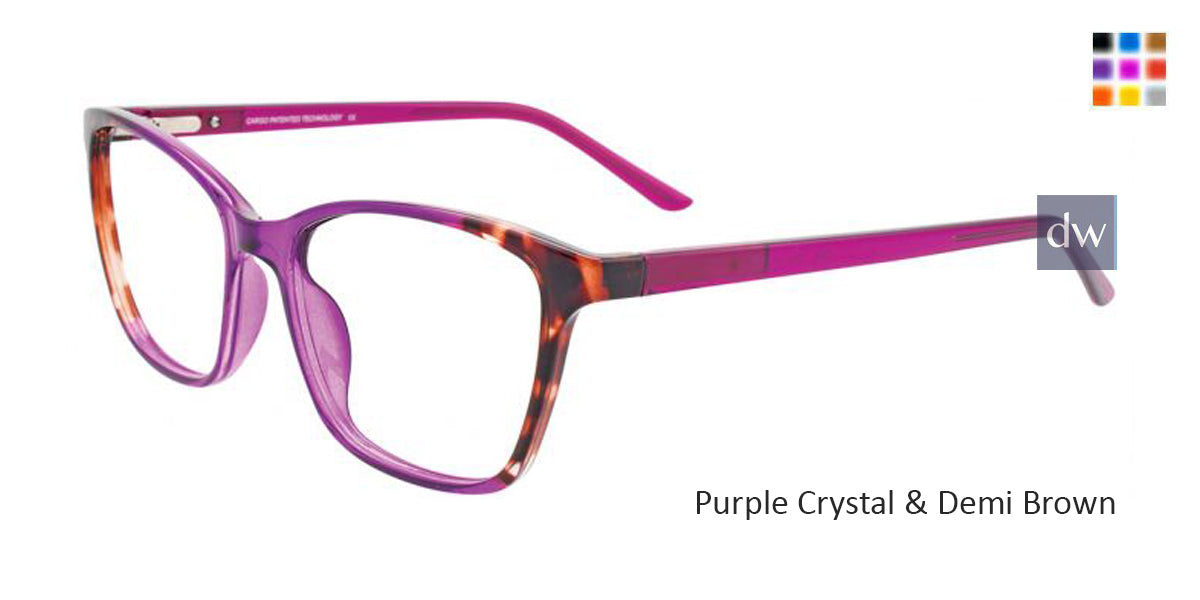 Purple Crystal & Demi Brown Cargo C5048 Eyeglasses.