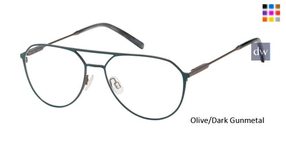 Olive/Dark Gunmetal Mini 764007 Eyeglasses.