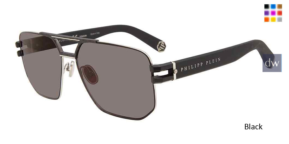 Black Philipp Plein SPP012M Sunglasses.
