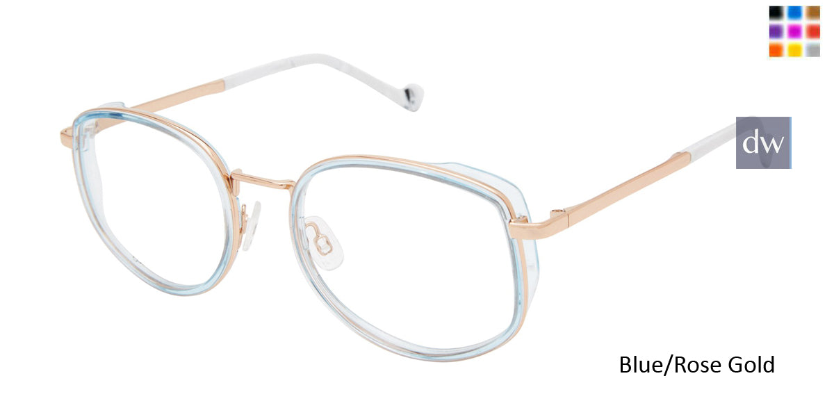 Blue/Rose Gold Mini 741019 Eyeglasses.