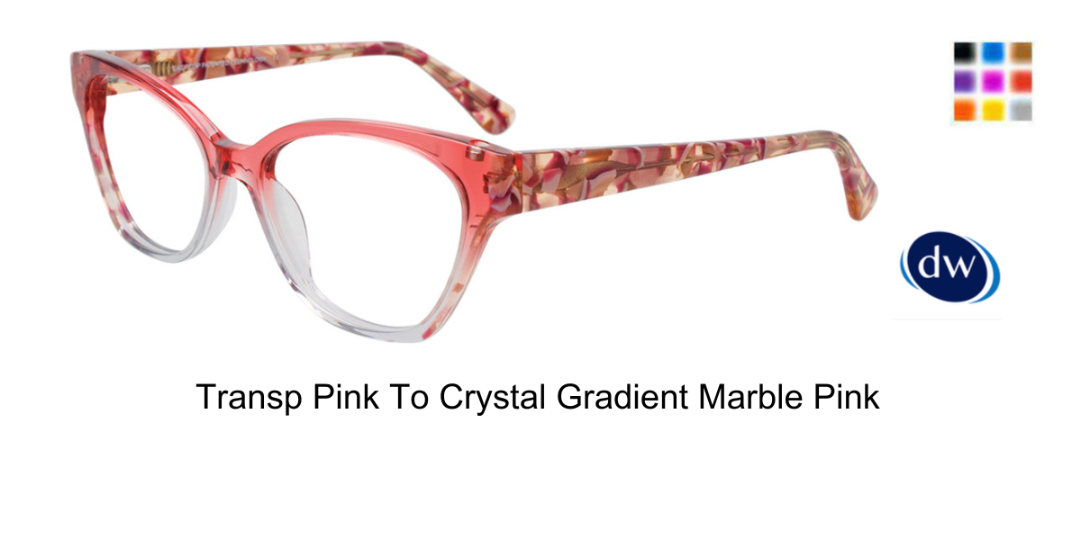Transp Pink To Crystal Gradient Marble Pink