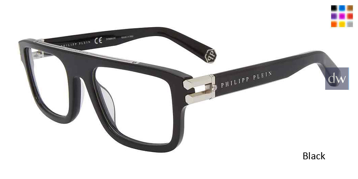 Black Philipp Plein VPP021M Eyeglasses.