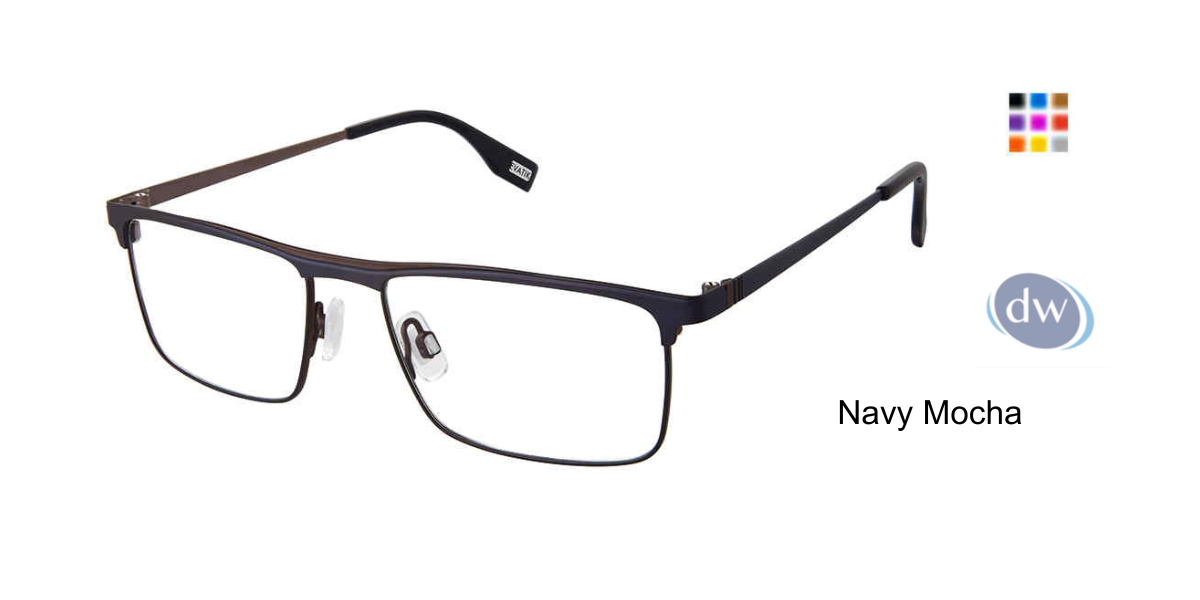 Evatik E-9257 Eyeglasses Navy Mocha