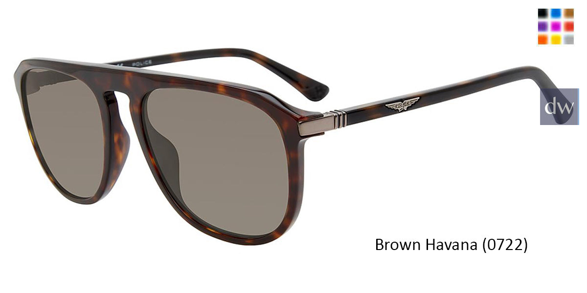 Brown Havana (0722) Police SPLE06M Sunglasses.