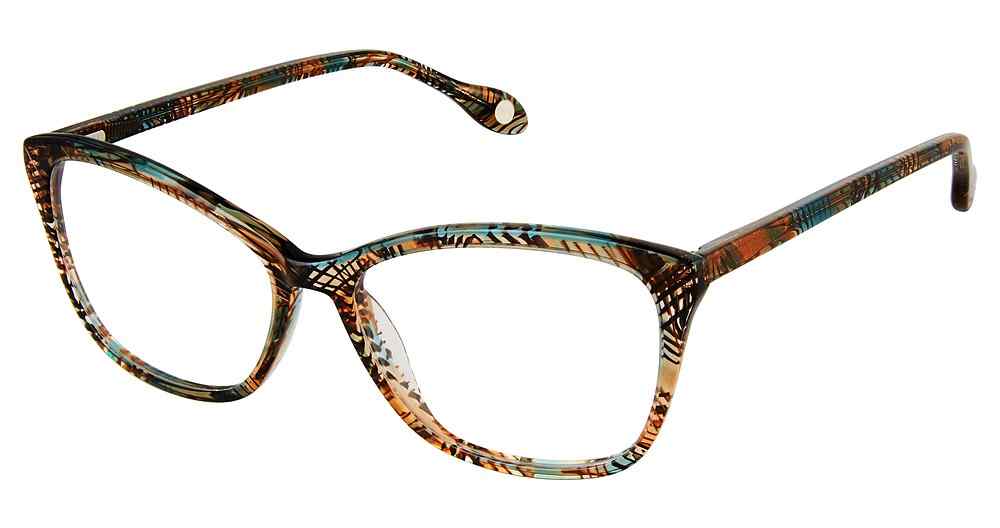 S402-PECAN-TEAL Fysh F-3698 Eyeglasses
