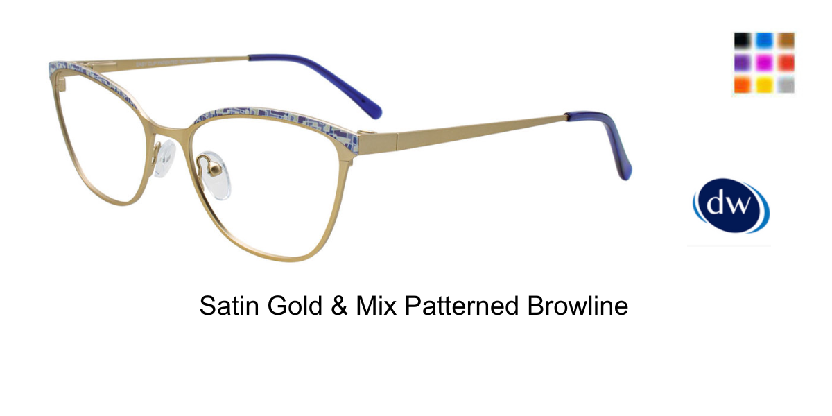 Satin Gold Mix Patterned Browline