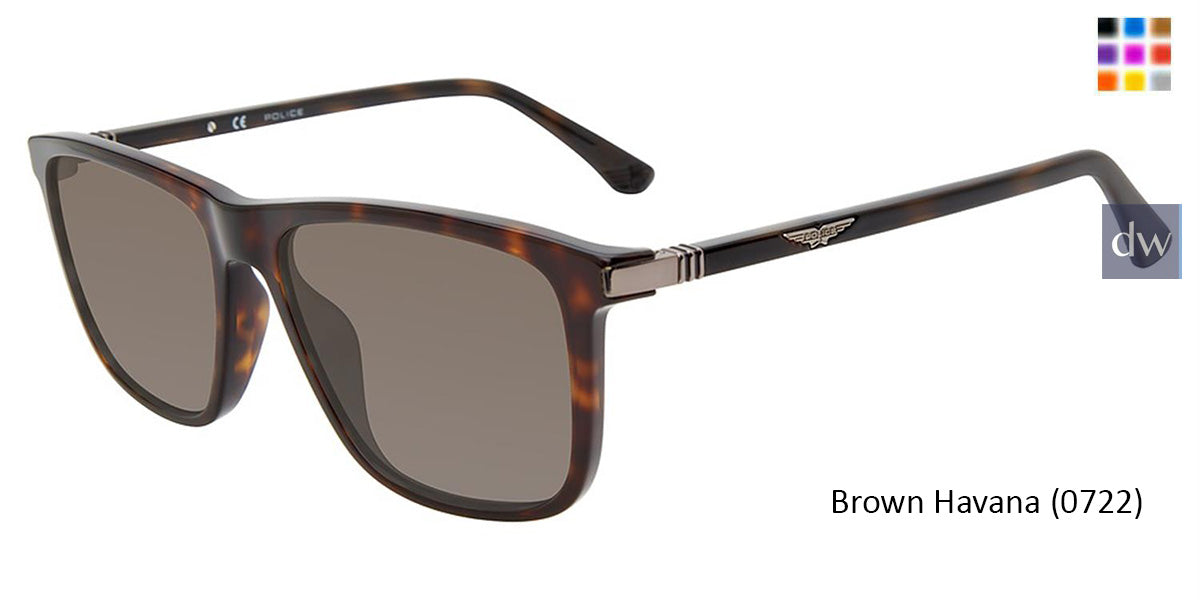 Brown Havana (0722) Police SPLE05M Sunglasses.